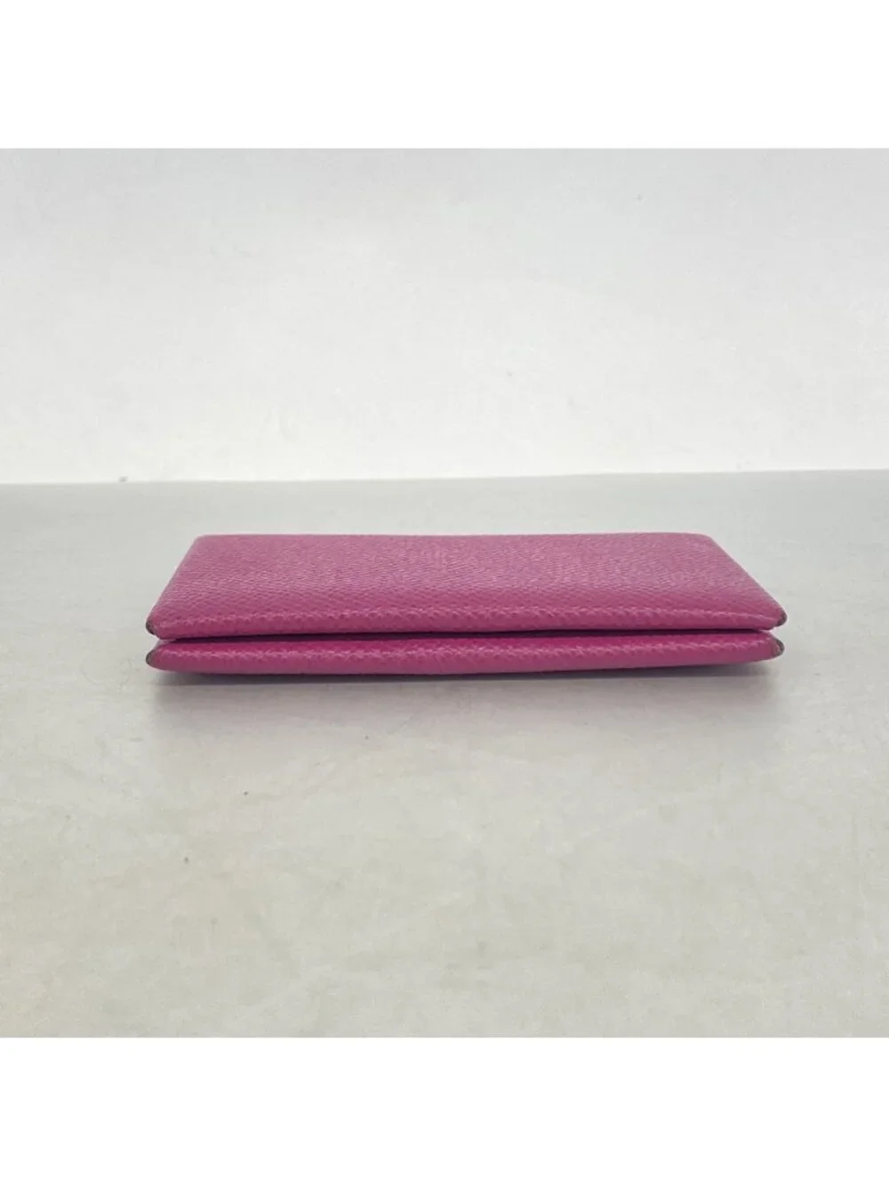 Hermes Card Case Calvi Veau Epsom Rose Purple Silver